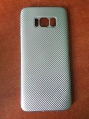 Чехол силиконовый Карбон Galaxy S8 silver