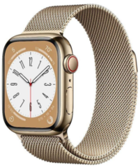 Смарт-часы Apple Watch Series 8 GPS + Cellular 41mm Gold S. Steel Case w. Milanese Loop Gold (MNJE3/MNJF3)