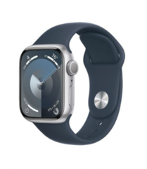 Смарт-годинник Apple Watch Series 9 GPS 41mm Silver Alu. Case w. Storm Blue S. Band - M/L (MR913)