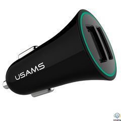Автомобильное ЗУ USAMS Trumpet Dual Port Charger 2.1A black (US-CC013)