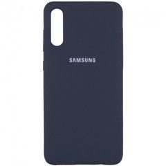 Накладка Silicone Case Full for Samsung A7 2018 Navy blue
