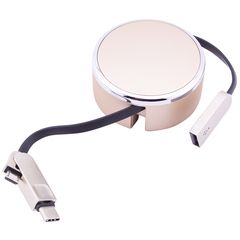 Переходник LDNIO LC90C OTG USB to MicroUsb / Type-C (Combo) 1m (Черно - золотой)