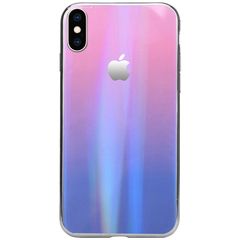 Чехол Epik Gradient Aurora с лого для Apple iPhone X / XS Розовый / Сиреневый