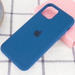 Чехол Epik Silicone case (с закрытым низом) для Apple iPhone 11 Pro Max Синий / Navy Blue