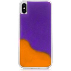 Чехол неоновый Neon Sand glow in the dark для Apple iPhone XS Max Фиолетовый / Оранжевый