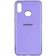 Чехол GLOSSY LOGO для Samsung Galaxy A10S Сиреневый