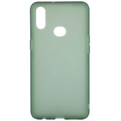 Чехол силиконовый матовый полупрозрачный для Samsung Galaxy A10s Зеленый / Pine green