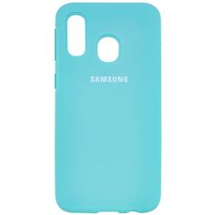 Чехол Epik Silicone Cover Full Protective (AA) для Samsung Galaxy A40 (A405F) Бирюзовый / Light blue