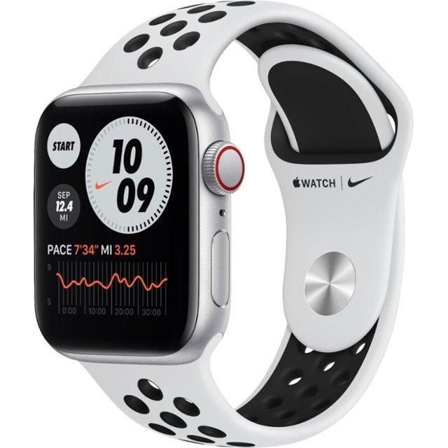 Смарт-часы Apple Watch Nike SE GPS + Cellular 40mm Silver Aluminum Case w. Pure Platinum/Black Nike Sport B. (MYYR2/MKR43/MYYW2)