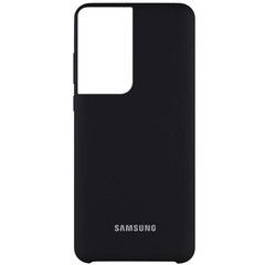 Чехол Silicone Cover (AA) для Samsung Galaxy S21 Ultra Черный / Black