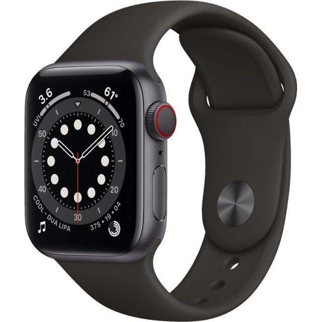 Смарт-часы Apple Watch Series 6 GPS + Cellular 40mm Space Gray Aluminum Case w. Black Sport B. (M02Q3)