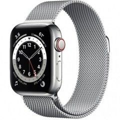 Apple Watch Series 6 GPS + Cellular 40mm Silver Stainless Steel Case w. Silver Milanese L. (M02V3)