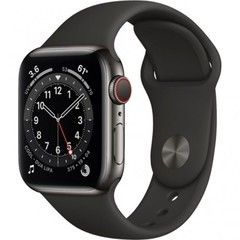 Apple Watch Series 6 GPS + Cellular 44mm Graphite Stainless Steel Case w. Black Sport B. (M07Q3) / M09H3