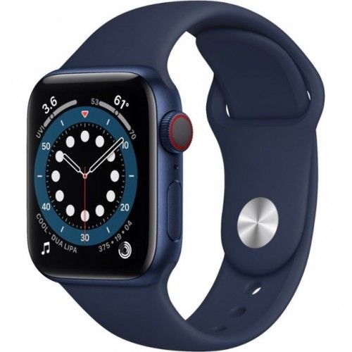 Apple Watch Series 6 GPS + Cellular 44mm Blue Aluminum Case w. Deep Navy Sport B. (M07J3) / M09A3