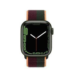 Apple Watch Series 7 GPS 41mm Green Aluminum Case With Dark Cherry/Forest Green Sport Loop (MKNF3)