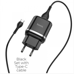 СЗУ HOCO N3 Special 1USB/3A/18W/+Type-C Cable Black