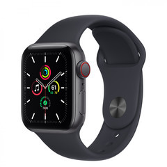 Apple Watch SE GPS + Cellular 40mm Space Gray Aluminum Case with Midnight Sport Band (MKQQ3, MKR23)