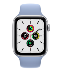 Смарт-часы Apple Watch Series SE 44mm Silver Aluminum Case with Blue Fog Sport Band (MKQF3)