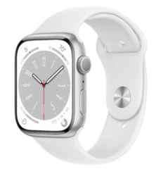 Смарт-часы Apple Watch Series 8 GPS 45mm Silver Aluminum Case with White S. Band (MP6N3, MP6Q3)