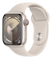 Смарт-годинник Apple Watch Series 9 GPS + Cellular 41mm Starlight Alu. Case w. Starlight Sport Band - S/M (MRHN3)