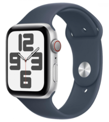 Смарт-часы Apple Watch SE 2 GPS + Cellular 44mm Silver Aluminum Case w. Storm Blue Sport Band - S/M (MRHE3)