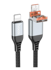 Кабель Hoco U128 Viking 2in1 USB/Type-C to Lightning (1m)